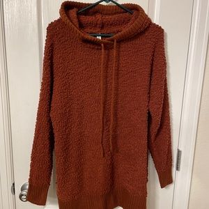 Zenana Premium popcorn hoodie in rust
